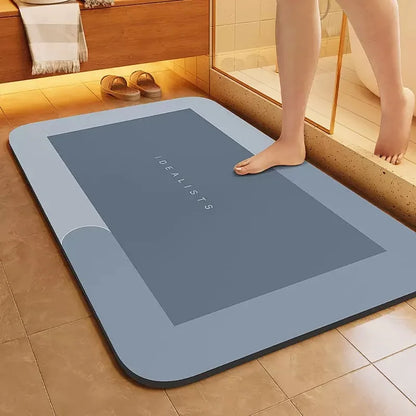 Diatomaceous Earth Bath Mat Ultra Absorbent Non Skid Rapid Drying Soft Floor Mat for Bathroom Shower Laundry Bedroom Kitchen RV