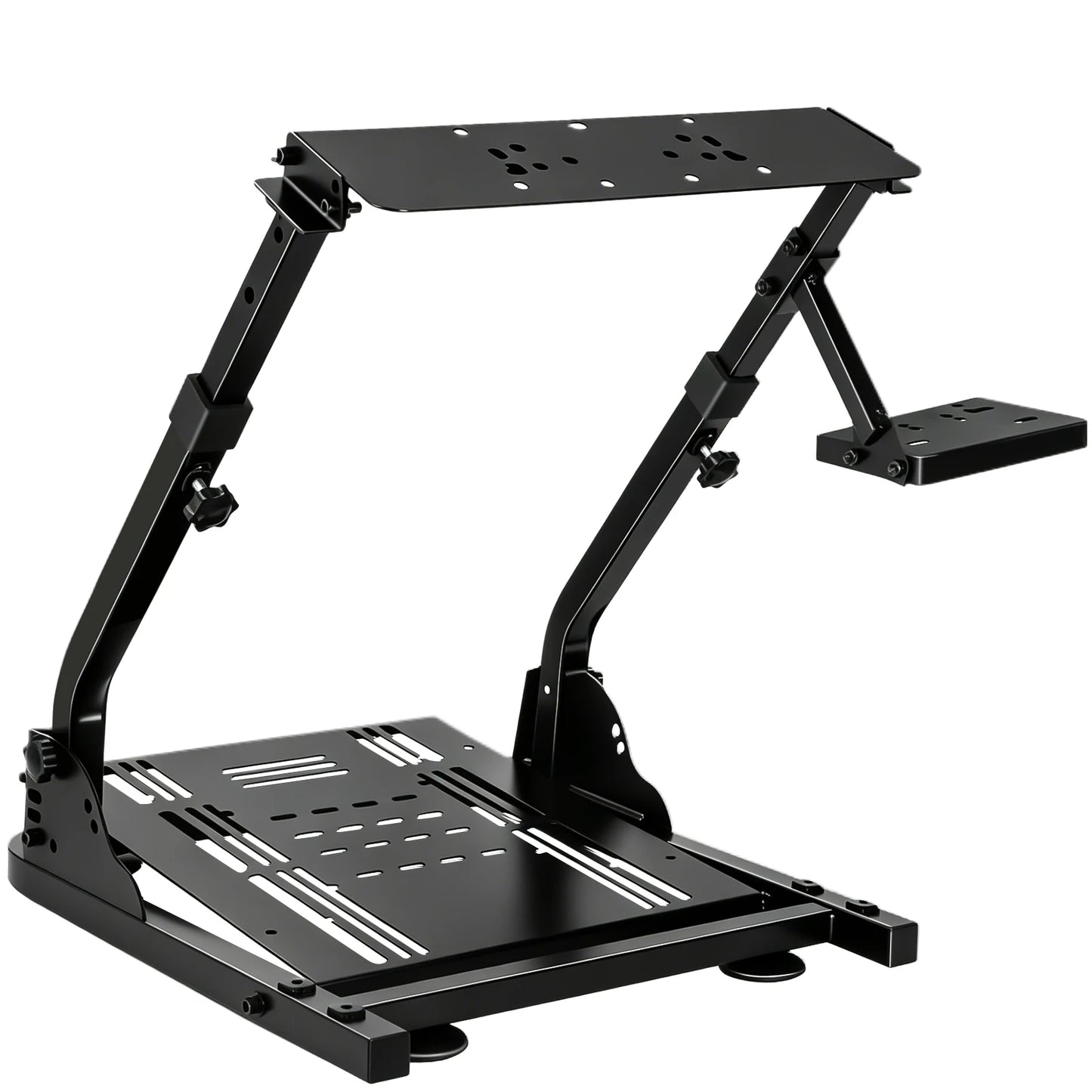 Universal Foldable Racing Steering Wheel Stand Adjustable Carbon Steel Simulator Cockpit Mount Compatible with Logitech G25 G27 G29 G920 T300 T500RS Gaming Wheel Support, Does Not Include Wheel Pedals Shifter