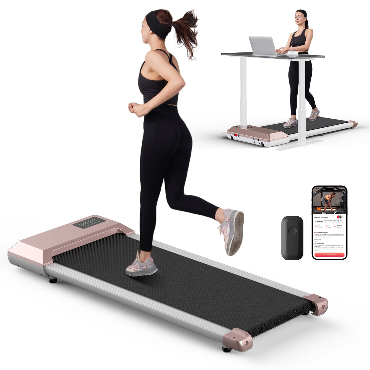 Löpband och Walking Pad för Hemmabruk – 2,5 HK, Max 159 kg, LED-display och PitPat-app