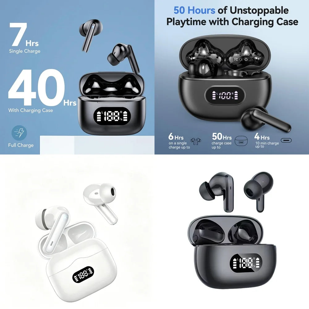 Stereo TWS Wireless Earbuds BT 5.4 Earphones In-ear HiFi Headphones LED Power Display Touch Control Sports Headset For All Smart