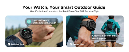 DOOGEE ANYMOVING M1 PRO Smart Watch 1.5" AMOLED Dual Band GPS Smart Watch with Offline Maps 170+ Sports Modes Fitness Watch 15-Day Battery AI Voice Assistant 5ATM Waterproof Outdoor GPS Watch