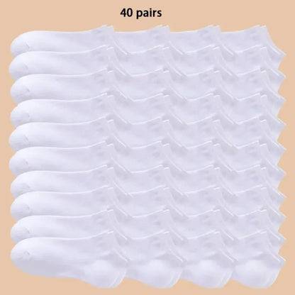 Unisex Båtsockor – Tunna, Andningsbara, Anti-lukt, 6–40-pack, Svart/Vit/Grå