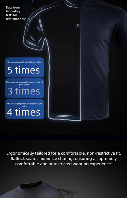 Men's 2026 Crew Neck Tactical T-Shirt With Pocket Summer Outdoor Training Tee Quick Dry Breathable Wear Resistant Sports Top