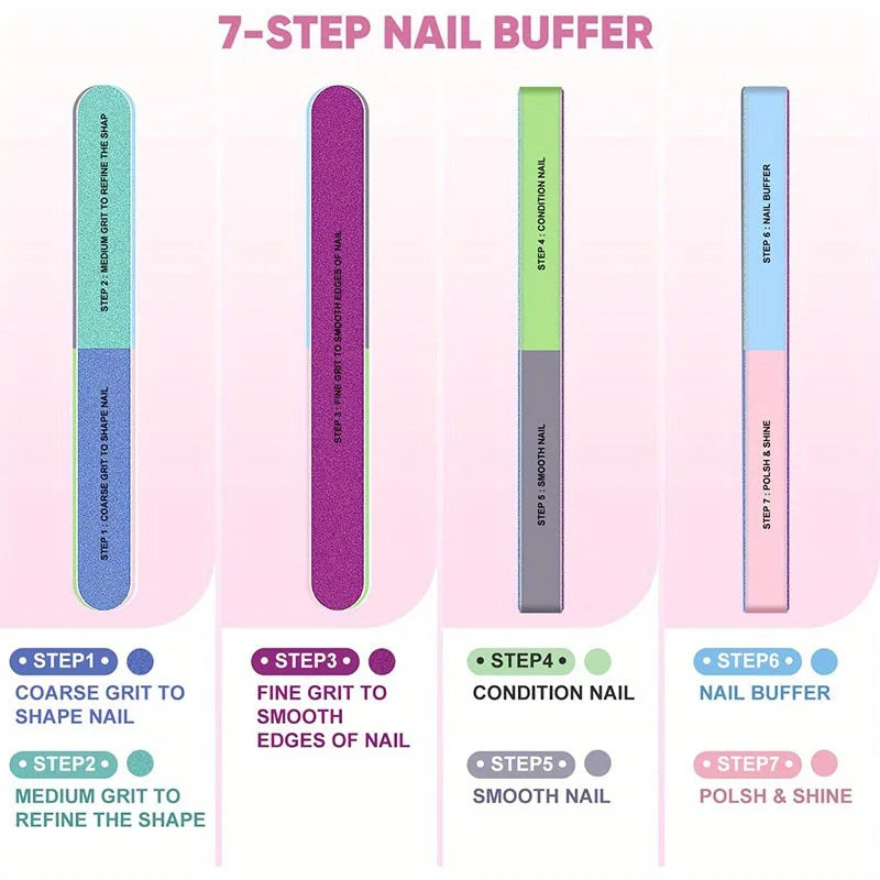 Professionellt Nagelvårdskit 10/15 delar – Filar, Buffer, Pensel, Sax, Nagelband Nippers & Gel-verktyg