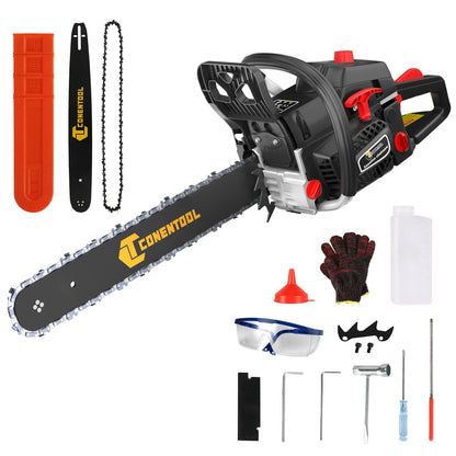 CONENTOOL 58CC 18 Inch Gas Chainsaw 2-Stroke Petrol Chain Saw 2.55kW 11500RPM Wood Cutter for Tree Cutting Firewood Logging Garden Tool