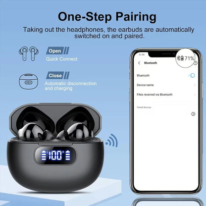 Stereo TWS Wireless Earbuds BT 5.4 Earphones In-ear HiFi Headphones LED Power Display Touch Control Sports Headset For All Smart