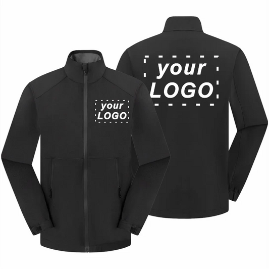 Outdoor Camping Waterproof And Windproof Stand Collar Jacket Custom Printed Embroidery Company Logo Outdoor Fishing Jacket 4xl