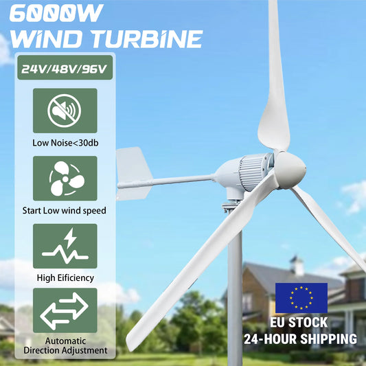 EKPAOWE Vindturbin 4kW/6kW 12V/24V/48V/96V – MPPT-regulator, Dual MPPT Sol+Vind Hybrid, EU-lager Polen
