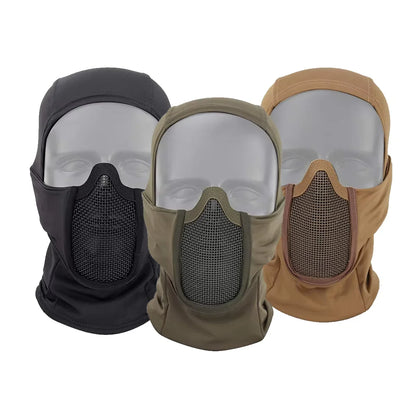 Taktisk balaclava halvmask med andningsbart nät