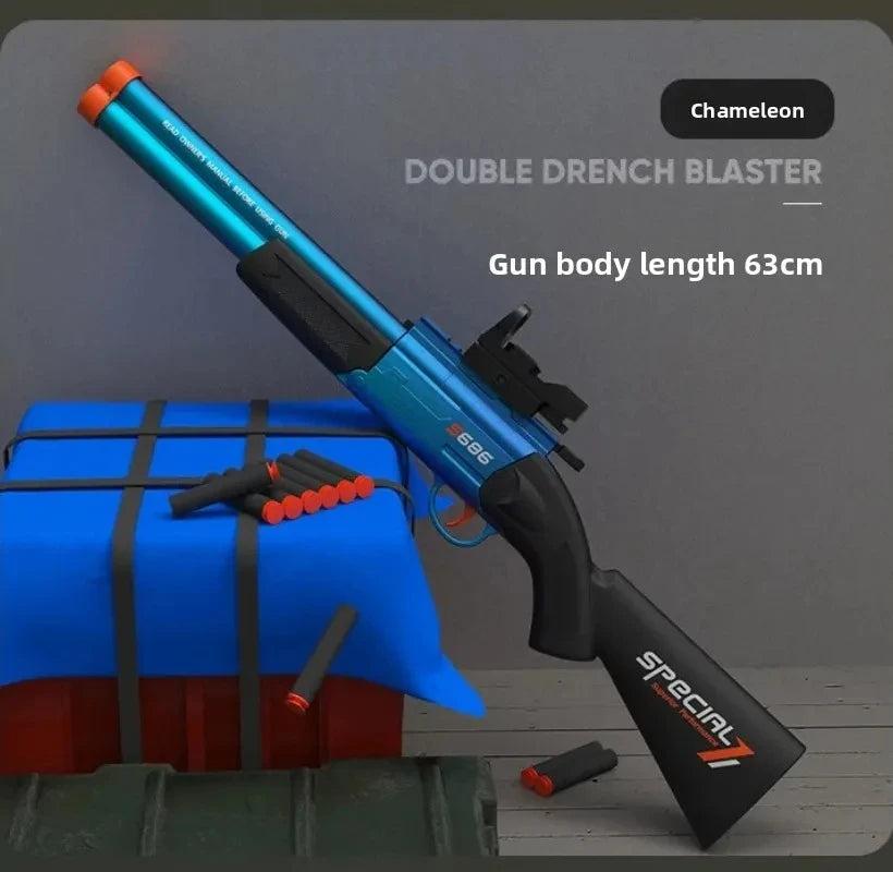 Dubbelpipigt Airsoftgevär S686 Leksaksvapen med Mjuka Skott