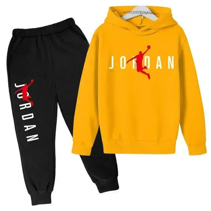 Kids Autumn Spring Trend Letter Print 2pcs Hoodie+Pants Tracksuits 3-13 Years Boys Girls Casual Outfits Children Clothes Sets
