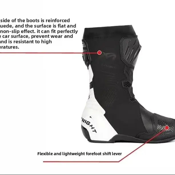 Racingstövlar MK099 i läder – proffsstövlar för bana och offroad, unisex 35–46