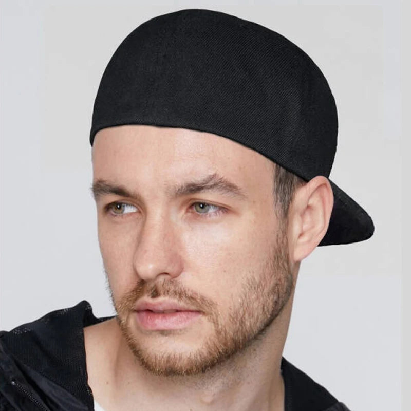 Woolen Winter Full Closed Fitted Cap Hat New York Size Trucker Men Bill Hip Hop Solid Baseball Blank Flat Visor Brim Era