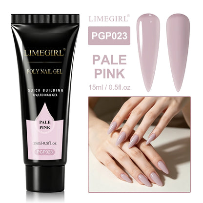 LIMEGIRL 25Colors Poly Extension Nail Gel For Nails Art Acrylic Manicure Design UV Varnishes Semi Permanent Quick Extension Gel