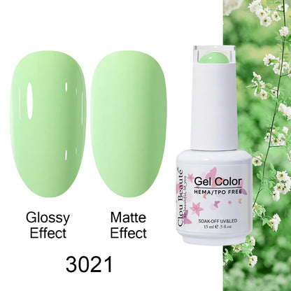 Clou Beaute Gel Nail Polish Neon Brown Royal Blue Red Green Pastal Nude Nail Art Varnishes Gel Lacquer Top Coat UV Gel Nail