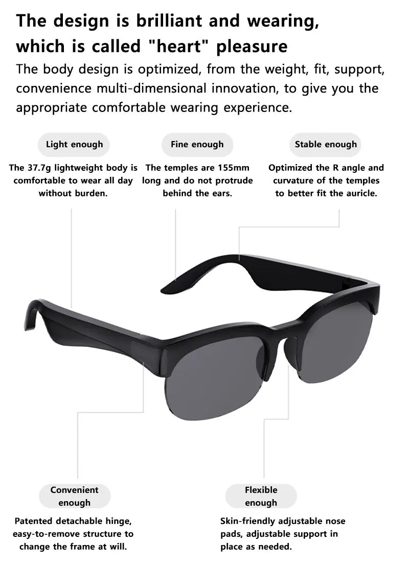 Lenovo AI Smart Glasses AI Translation HD Hands-Free Calling AI Chat Logging Music Playback 8K Smart Sunglasses NEW