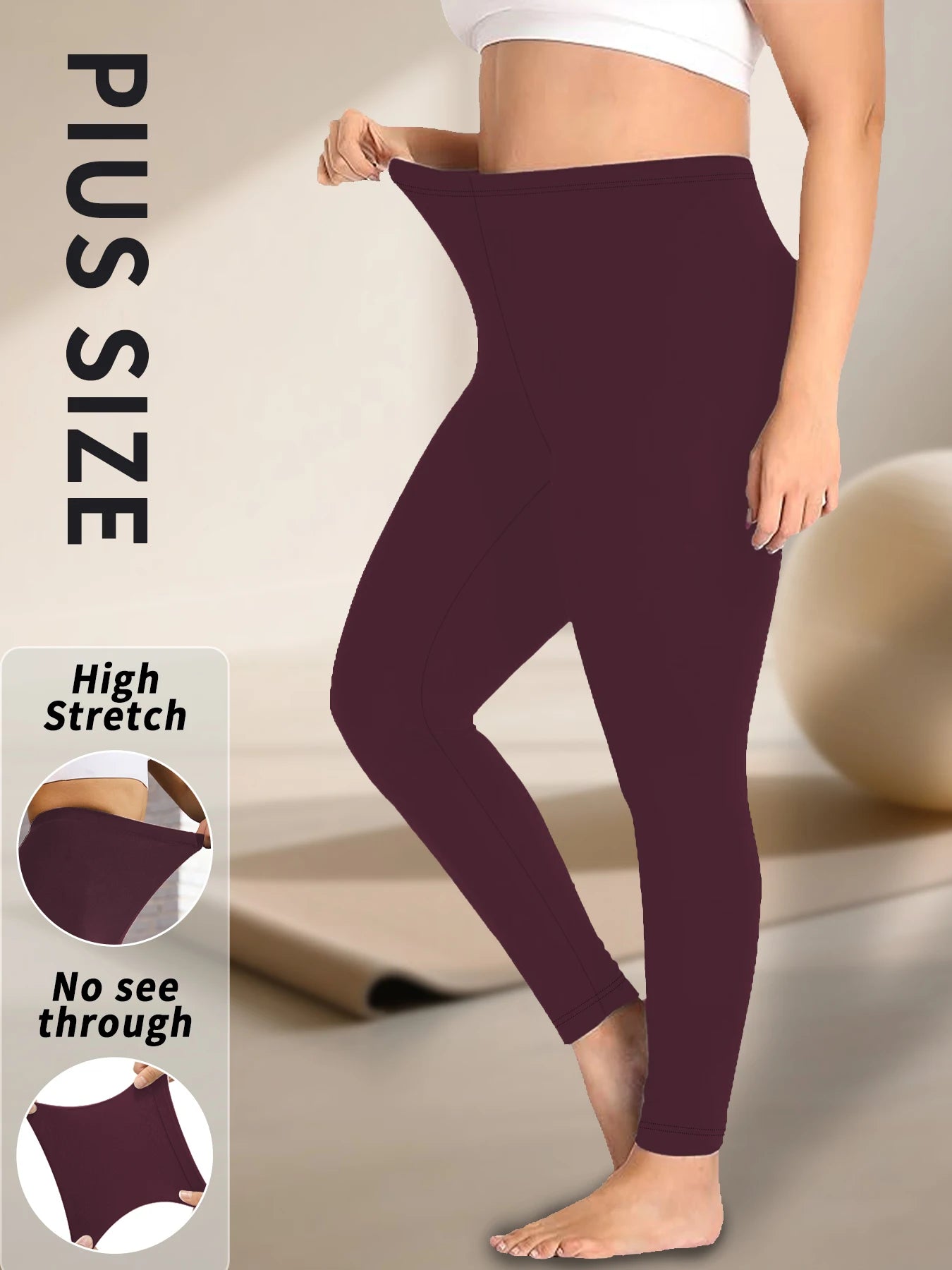 Plus size Women's Super Soft Leggings, High Elasticity for Workout Yoga Running and Daily Casual Wear Comfort Stretch Tights