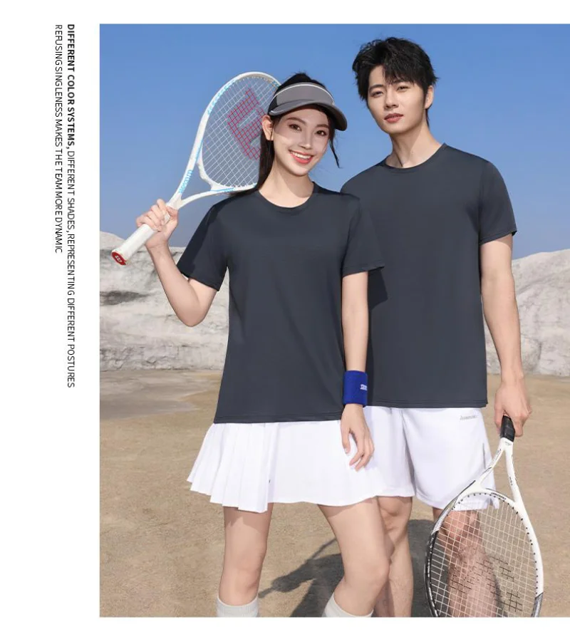 Herr Sport T-Shirt 2026 – Quick Dry Logotryck Brodyr Kortärm O-ringad Andningsbar 8 Färger S–4XL