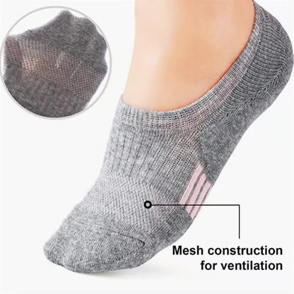 6/12 Pairs Women Breathable Mesh Invisible Ankle Socks Summer Lightweight Breathable Elegant Solid Color Sports Leisure Socks