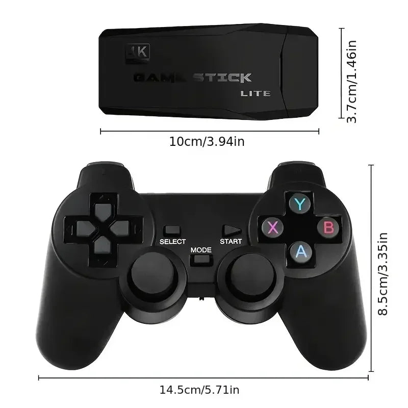Retro Spelkonsol M8 Game Stick 64GB – 20 000 Spel 4K HDMI 2 Trådlösa Kontroller PS1/SNES/NES/GBA TV & PC