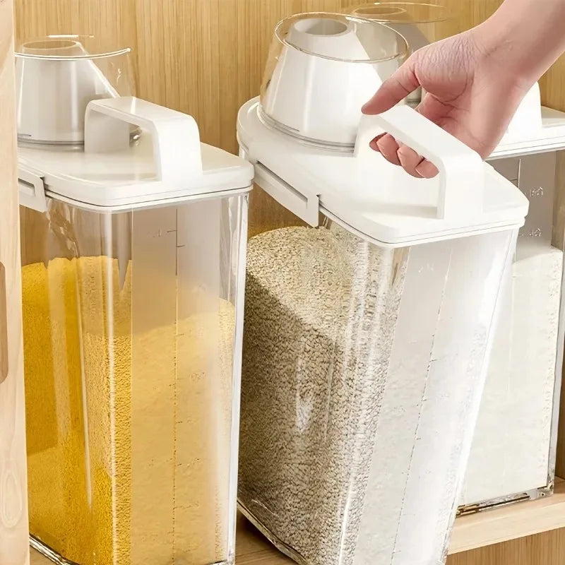 Moisture-Proof Storage Container for Grains Pet Food Snacks Transparent Sealed Food Storage Jar Kitchen Organizer for Dry Foods