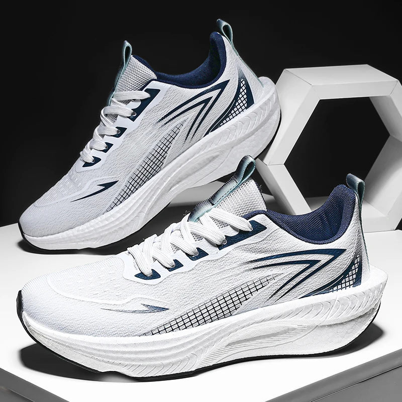 Lightweight Men's Running Sneakers Carbon Board Speciality Marathon Men Sports Breathable Walking Athletic Nonskid Sneakers Man