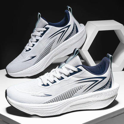 Lightweight Men's Running Sneakers Carbon Board Speciality Marathon Men Sports Breathable Walking Athletic Nonskid Sneakers Man