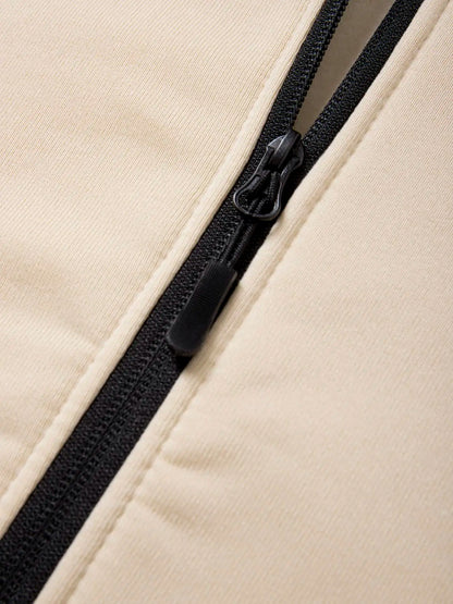 Herr Slim Fit Hoodie med Dragkedja – Långärmad Sweatshirtjacka, 5 Färger
