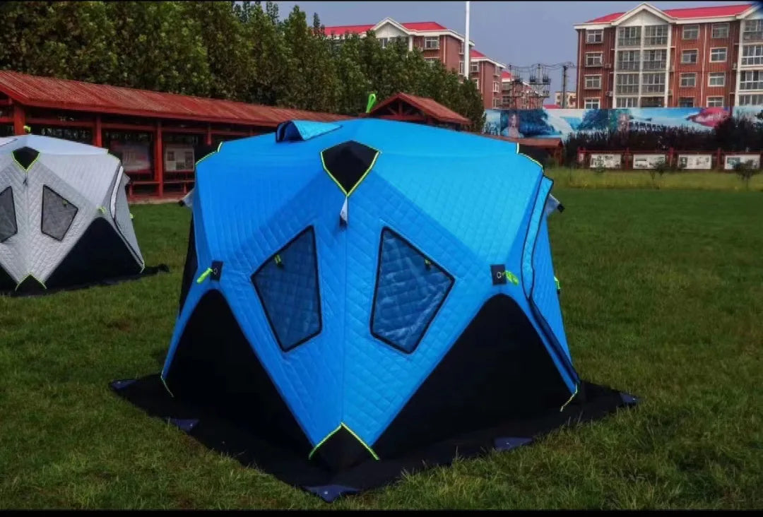 Hexagonal ice fishing tent Thickened warm and cold-proof quick-opening tent Winter fishing camping Ski portable tent