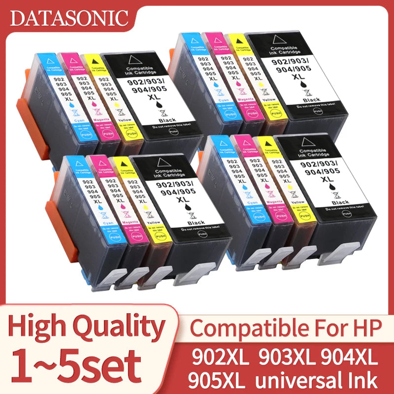 1~5 set 902XL 903XL 904XL 905XL HP903 HP905 bleckpatron kompatibel med HP Officejet Pro-skrivare