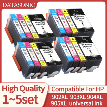 1~5 set 902XL 903XL 904XL 905XL HP903 HP905 bleckpatron kompatibel med HP Officejet Pro-skrivare