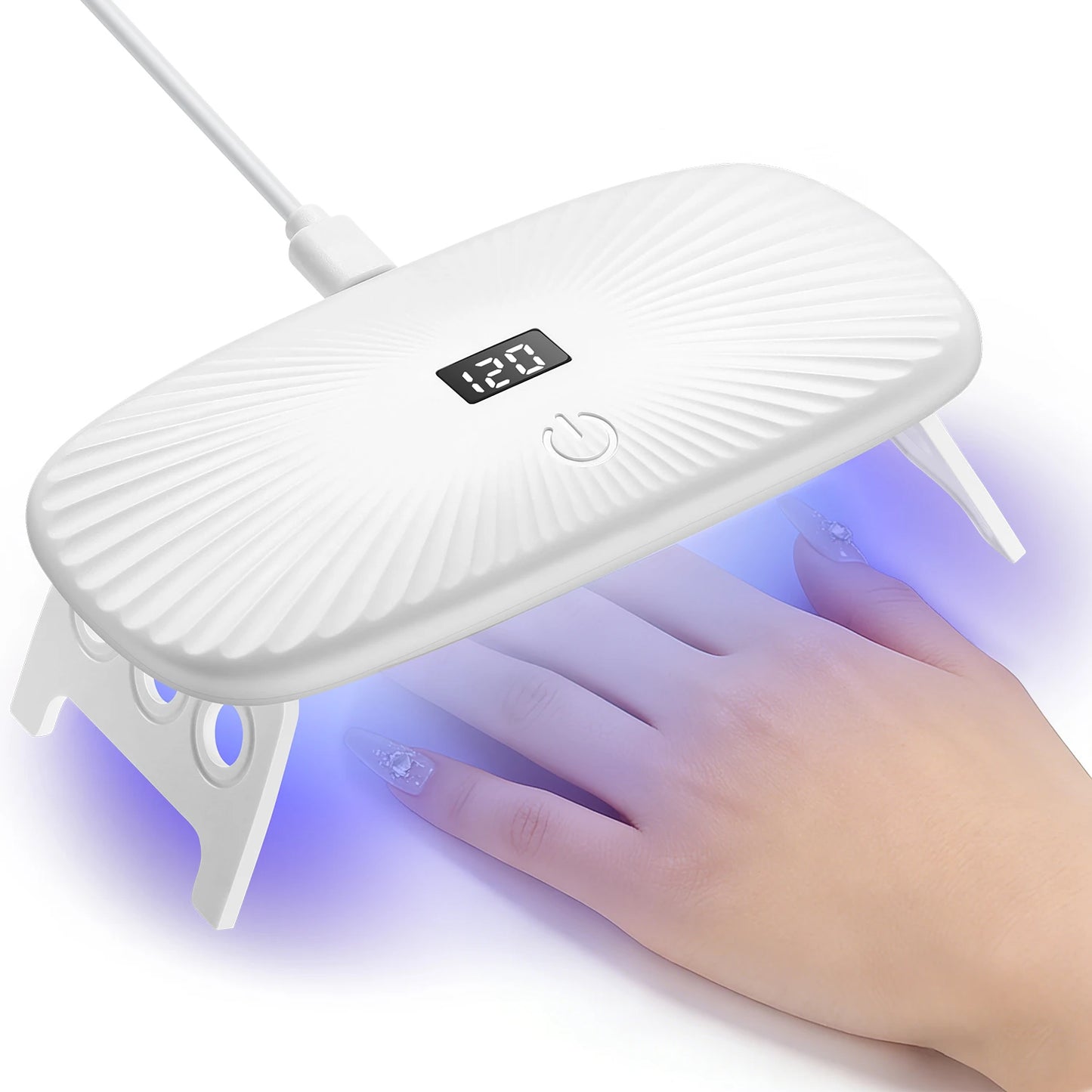 2-in-1 Handheld & Desktop UV Nail Lamp: Dual-Wavelength Fast Curing with 4-Timer Settings & Portable Design