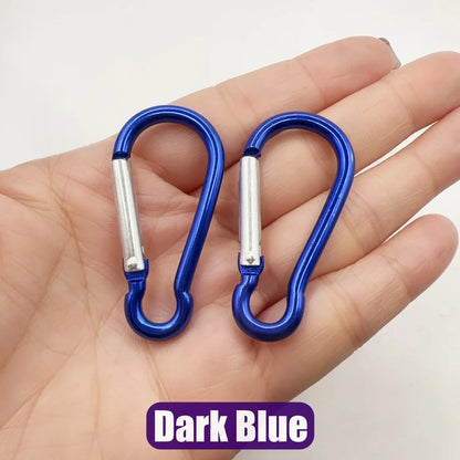 5-100Pcs Aluminum Carabiner Key Chain Clip Outdoor Camping Keyring Snap Hook Water Bottle Buckle Kit Climbing Accessories