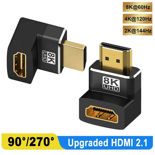 HDMI 2.1-adapter med 90° eller 270° vinkel – 8K 60 Hz