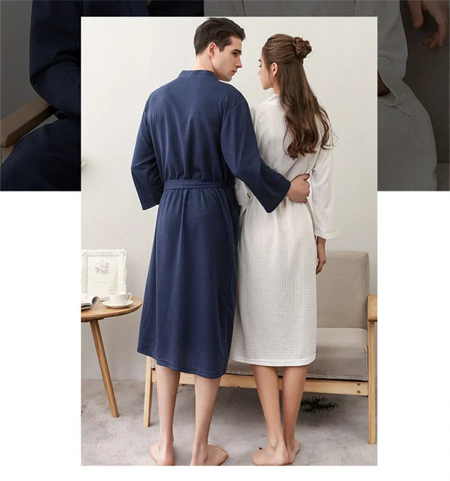 Unisex Kimono Badrock Lång – Lätt Mjuk Sommar & Höst Loungewear, 17 Färger M–3XL
