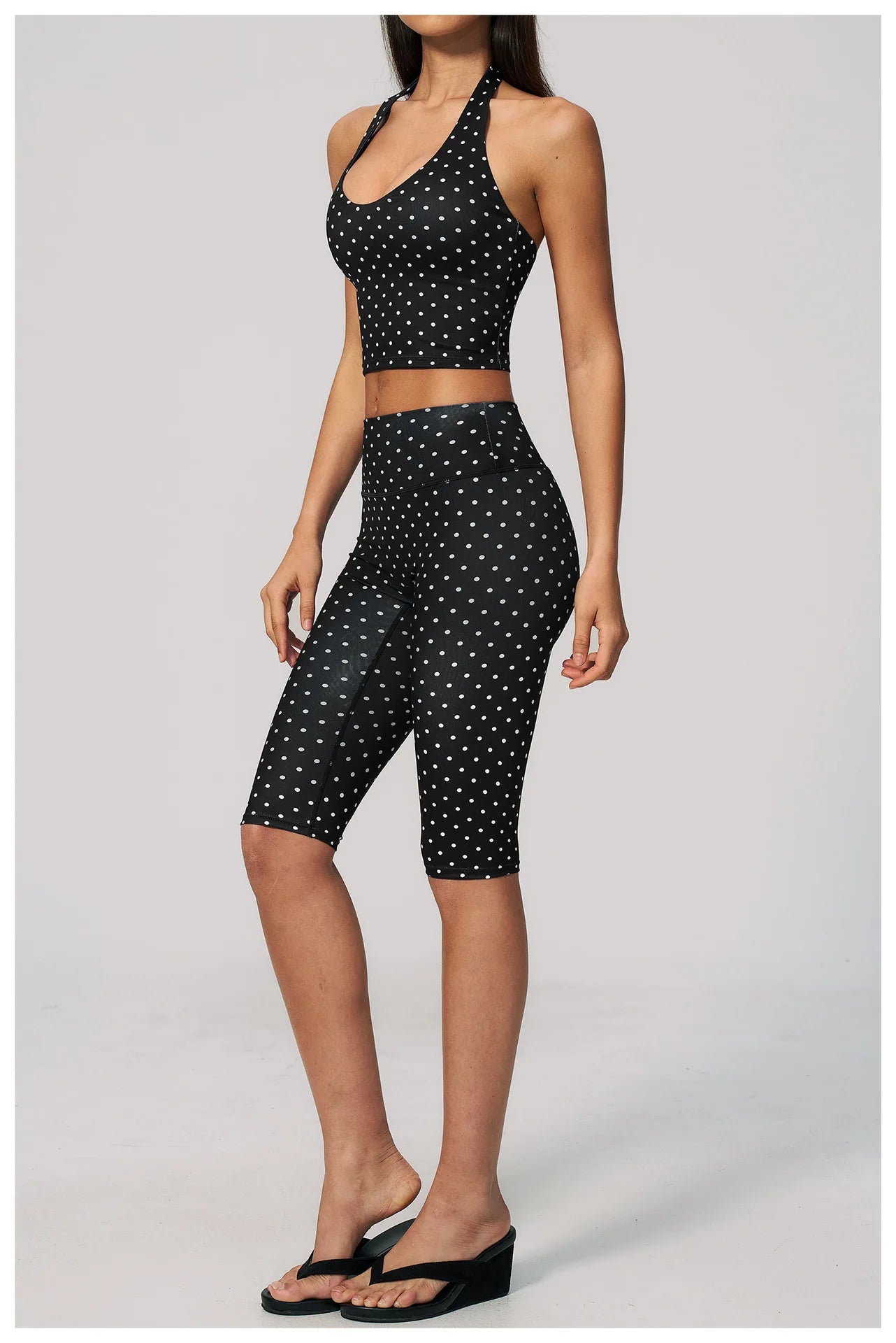 Yoga Bra Women Sports Underwear Fitness Crop Top Polka Dot Yoga Vest Deep V Backless Sports Vest Female Workout Shockproof Tops