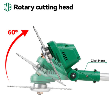 NEWBENY 3-i-1 Trådlös Borstlös Gräsklipparé Trimmer Såg 21V – Makita-kompatibel LED-display Förlängningsbar Trädgård 2026