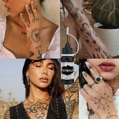 DIY Temporary Tattoo Kit with Stencils-7 Vibrant Colors with 6 Stencil Sheets Ttotal 288 Patterns,Body Art Paints for Halloween