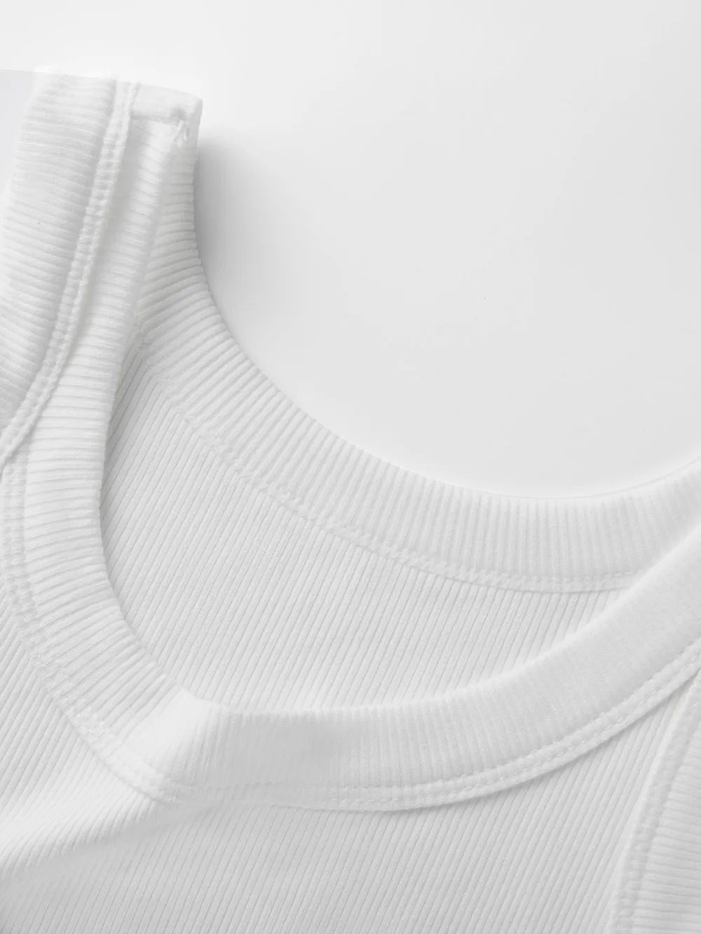 Dam Slim Ribbed Bomull Linne – Ärmlös O-ringning Bodycon Mjuk Andningsbar Sommar, 1/2/3-pack M–XXL