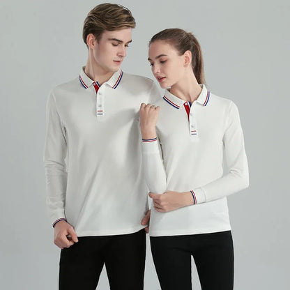 Långärmad Polo-shirt med Eget Tryck eller Logotyp – Unisex S–4XL (Asian)