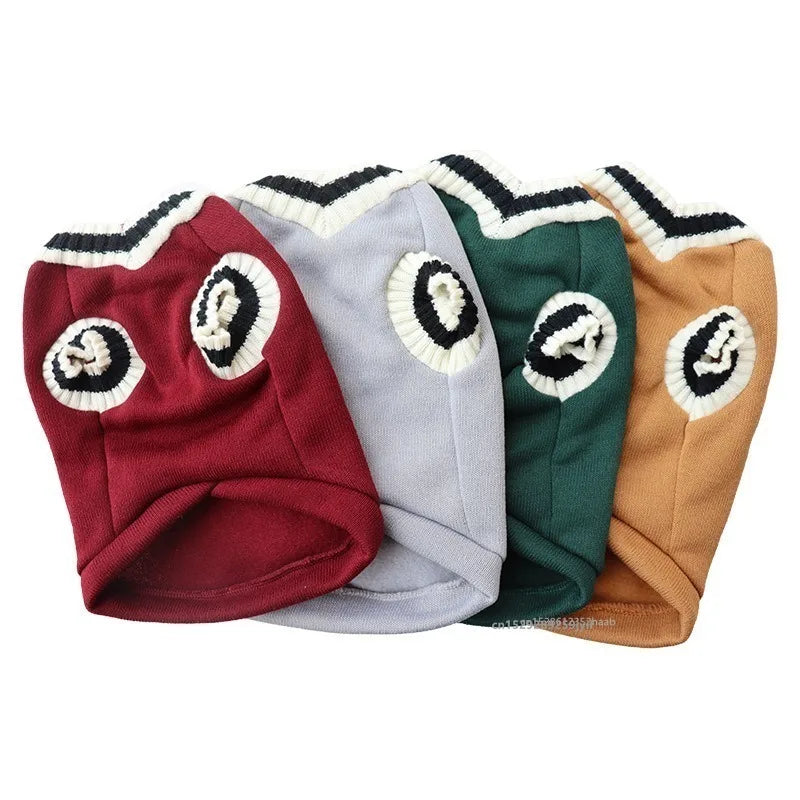 Cat Dog Sweater V-neck Pullover Winter Pet Clothes for Small Dogs Cat Vest Puppy Jacket Pet Cat Clothing Kitty Costume