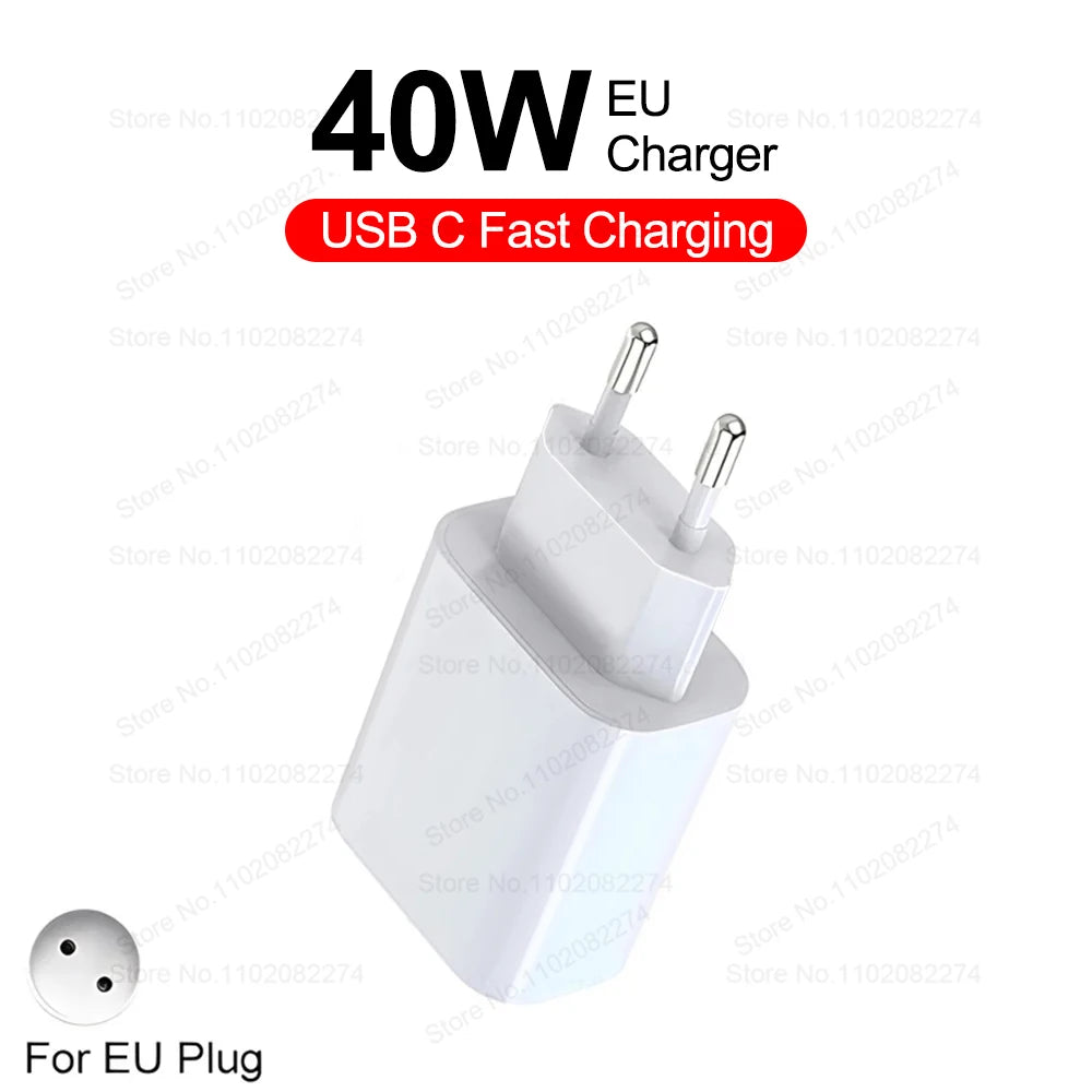 PD 20W/40W Snabbladdare för iPhone och USB-C-kablar – Kompatibel med iPhone 11–16 Pro Max