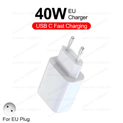 PD 20W/40W Snabbladdare för iPhone och USB-C-kablar – Kompatibel med iPhone 11–16 Pro Max