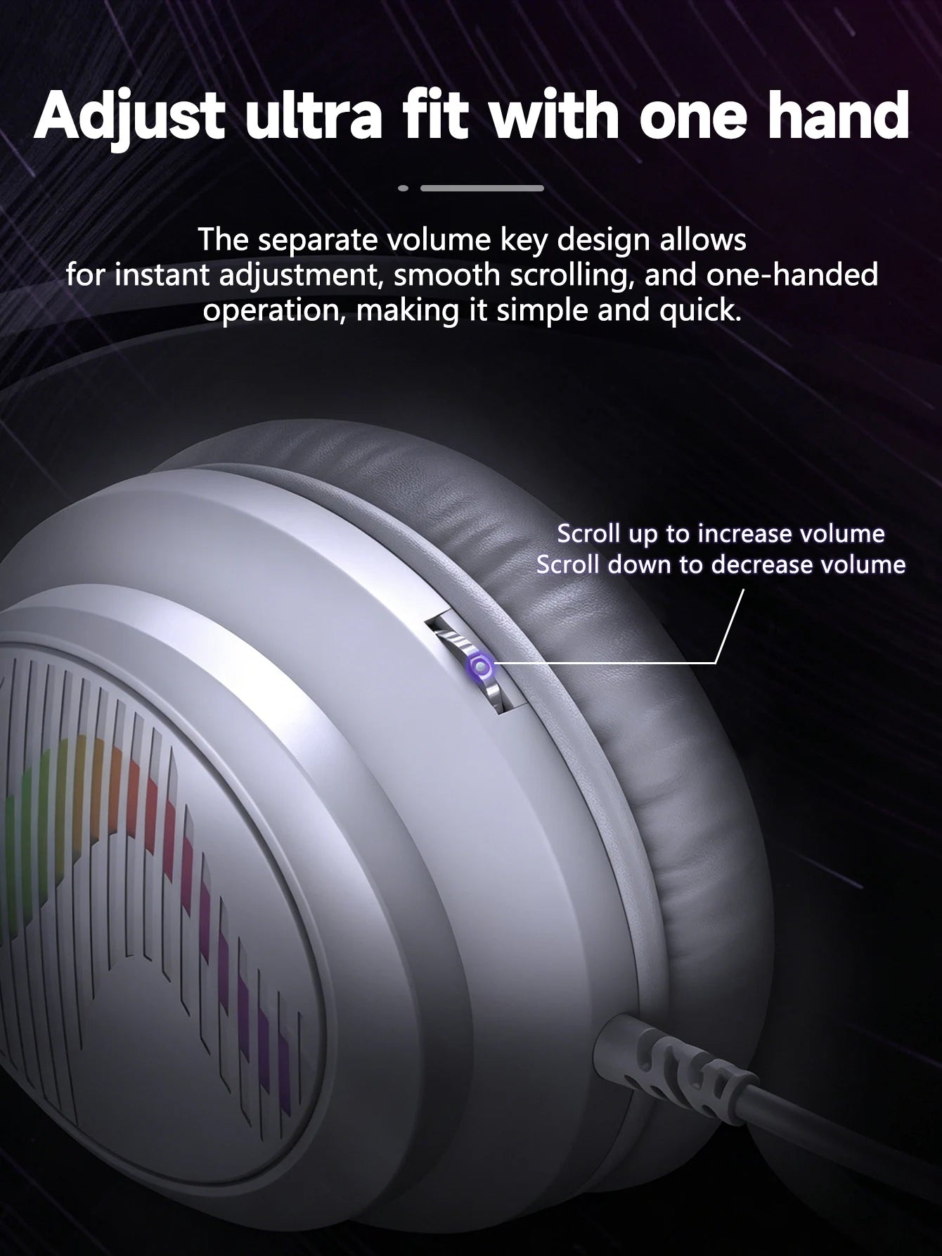 AKKHOO Gaming Headset 3,5mm RGB – 360° Roterbar Mikrofon Minnesskum CE/RoHS Internetcafé Gaming Svart Vit