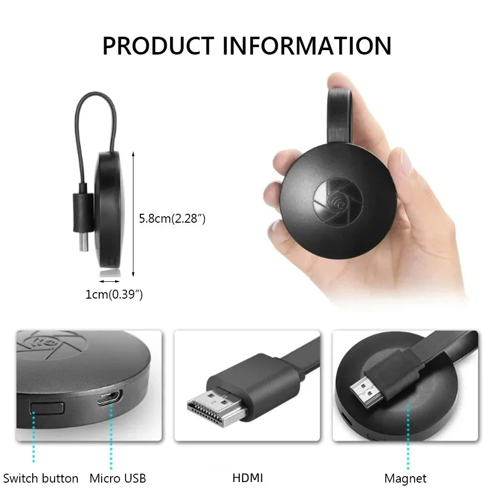 1080P G2 For MiraScreen Display Anycast Wifi HDMI-compatible Portable Miracast Dongle Compatible For TV Android Ios Mirror Scree