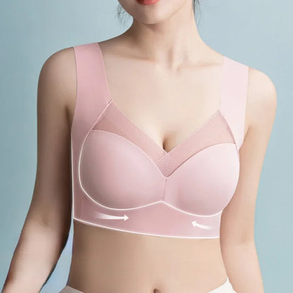 Woman Top Bra Sexy Push Up Bra Seamless Ice Silk Underwear Women Unwired Ring Sleep Lingerie Fitness Sports Bralette Invisible
