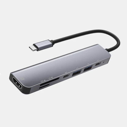 7-i-1 USB-C-hubb med HDMI, SD/TF och PD – 4K 30 Hz