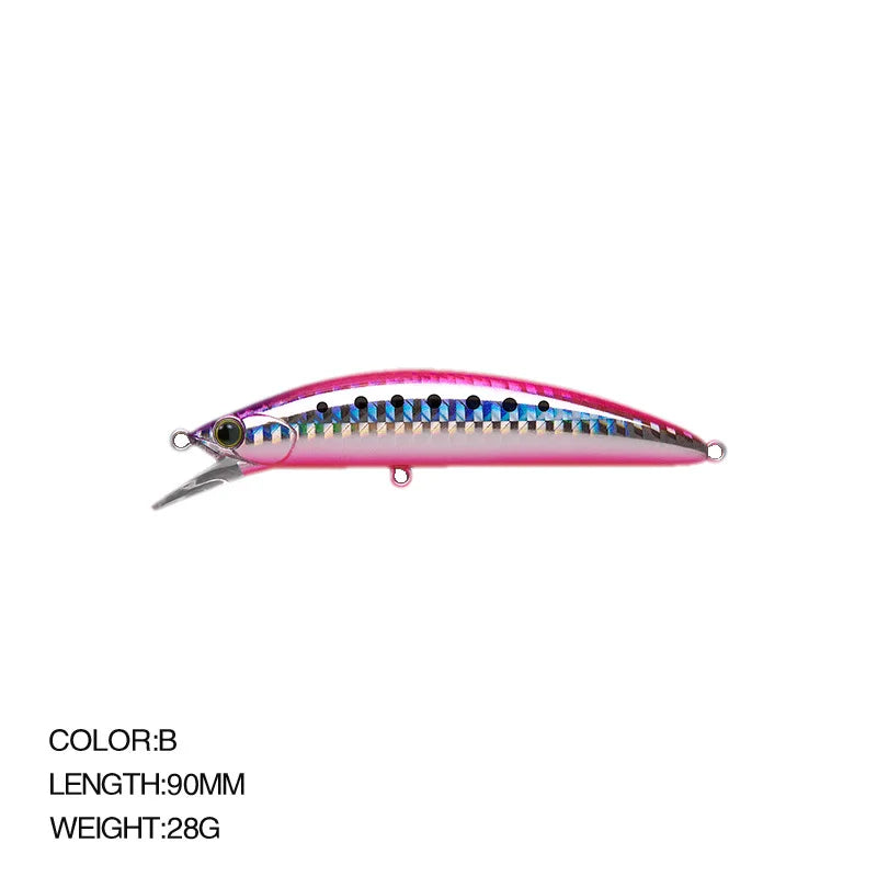 Sunken Minnow Swinger Bait 90mm 28g Hot Type Fishing Kit Bait Fishing Gear Hard Bait 3D Eye Long Cast Crank Bait Fishing
