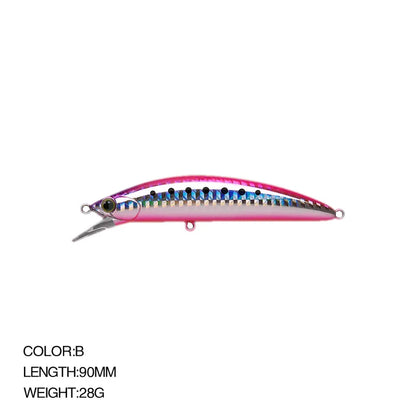 Sunken Minnow Swinger Bait 90mm 28g Hot Type Fishing Kit Bait Fishing Gear Hard Bait 3D Eye Long Cast Crank Bait Fishing
