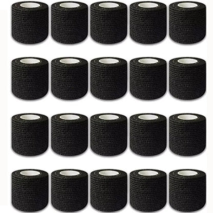 48/24/3PCS Black Tattoo Grip Cover Wraps Self-Adhesive Elastic Bandage Tape Breathable Strong Sports Tape Athletic Bandage Rolls